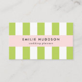 Groene strepen, witte strepen, gestreept patroon visitekaartje (Voorkant)