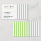 Groene strepen, witte strepen, gestreept patroon visitekaartje (Voorkant / Achterkant)