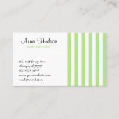 Groene strepen, witte strepen, gestreept patroon visitekaartje (Voorkant)