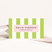 Groene strepen, witte strepen, gestreept patroon visitekaartje