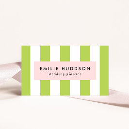 Groene strepen, witte strepen, gestreept patroon visitekaartje