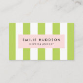 Groene strepen, witte strepen, gestreept patroon visitekaartje (Voorkant)