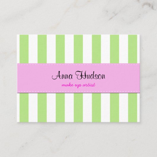 Groene strepen, witte strepen, gestreept patroon visitekaartje (Voorkant)