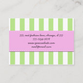 Groene strepen, witte strepen, gestreept patroon visitekaartje (Achterkant)