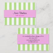 Groene strepen, witte strepen, gestreept patroon visitekaartje (Voorkant / Achterkant)