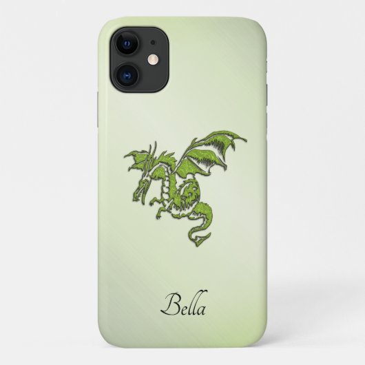 Groene strijkdraak met naam Case-Mate iPhone case (Achterkant)