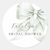 Groene Strik Bruiloft Ronde Sticker (Voorkant)