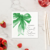 Groene strik Coquette Script Sweet 16-feest  Servet (Insitu)