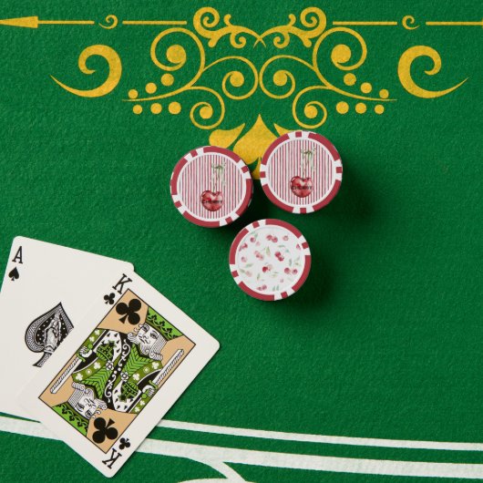 Groene Strik Das Crème Rode Strepen Kers Poker Chips (Pokertafel (Stack))