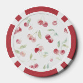 Groene Strik Das Crème Rode Strepen Kers Poker Chips (Achterkant)