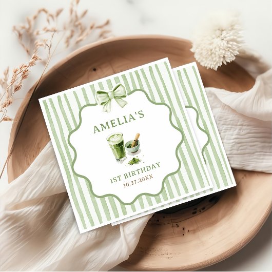 Groene Strik Das Matcha Verjaardag Servet
