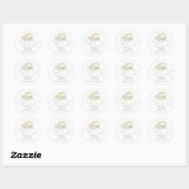 Groene strik theebabyfeest bedankt ronde sticker (Vel)