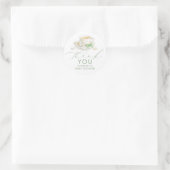 Groene strik theebabyfeest bedankt ronde sticker (Tas)
