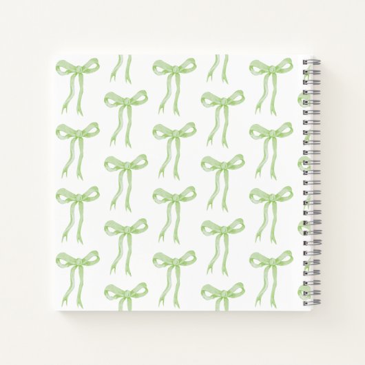 Groene strik 'Trouwende knoop' Bruidsjonker gasten Notitieboek (Achterkant)