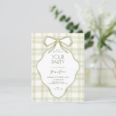 Groene strik zachte pastel kaart (Staand voorkant)