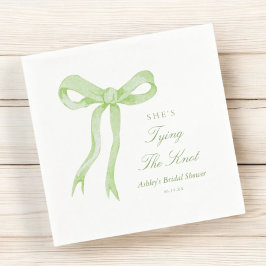 Groene strik ze knoopt de knoop bruidsfeest servet