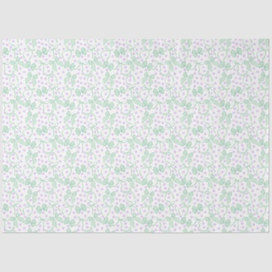 Groene strikken & paarse stippen tissuepapier (Voorkant)