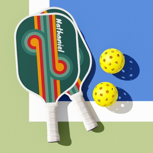 Groene Stripe Loop met naam Pickleball Paddle