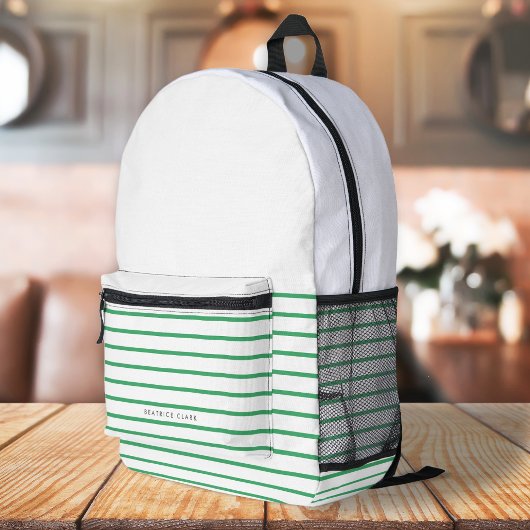Groene Stripe Trendy Moderne Minimale Eenvoudige Bedrukte Rugzak