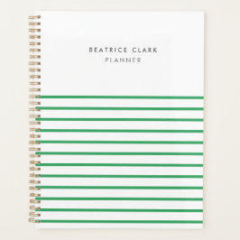 Groene Stripe Trendy Moderne Minimale Eenvoudige Planner