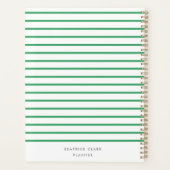 Groene Stripe Trendy Moderne Minimale Eenvoudige Planner (Achterkant)
