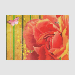 GROENE STRIPEN WORDEN Tweefselpapier MET POPPEN Tissuepapier