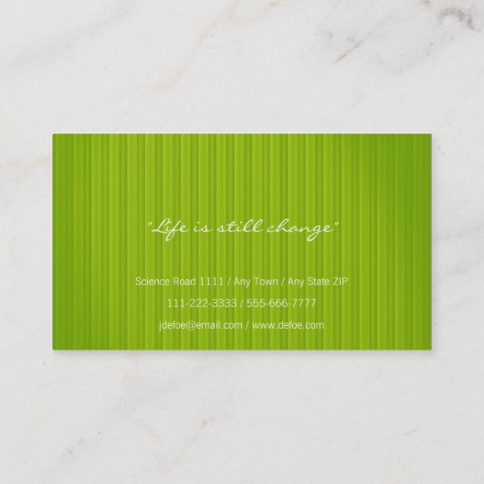 Groene stripes | Classy Elegant Professional Visitekaartje (Achterkant)