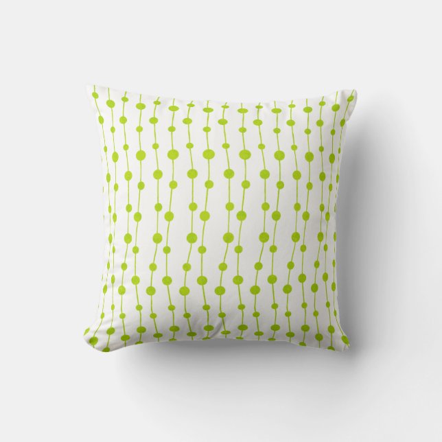 Groene stripes en poolpunts patroon kussen (Voorkant)