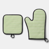 Groene stripes ovenwant & pannenlap set (Voorkant)
