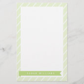 Groene Stripes Patroon Briefpapier (Voorkant)