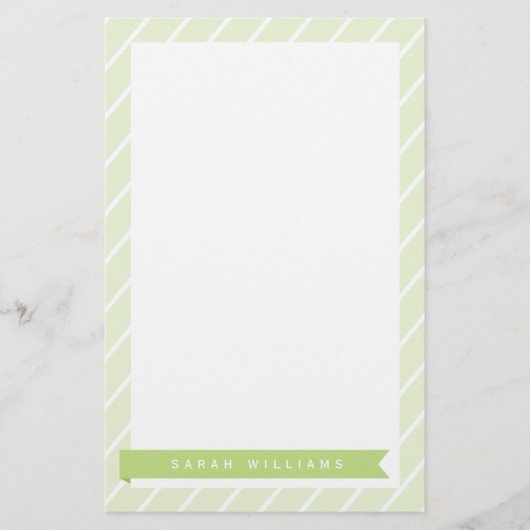 Groene Stripes Patroon Briefpapier (Voorkant)