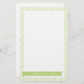 Groene Stripes Patroon Briefpapier (Voorkant / Achterkant)