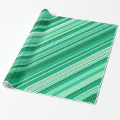 Groene Stripes Patroon Cadeaupapier (Uitgerold)