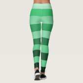 Groene Stripes Patroonkleurblok Leggings (Achterkant)