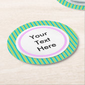 Groene stripes ronde kartonnen onderzetter (Gebogen)