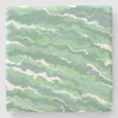 Groene stripes stenen onderzetter (Voorkant)