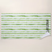 Groene stripes strandlaken (Voorkant)
