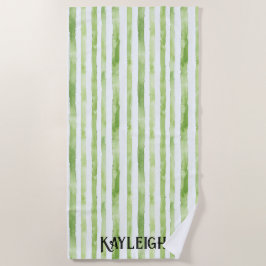 Groene stripes strandlaken