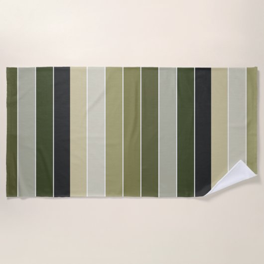 Groene stripes strandlaken (Voorkant)