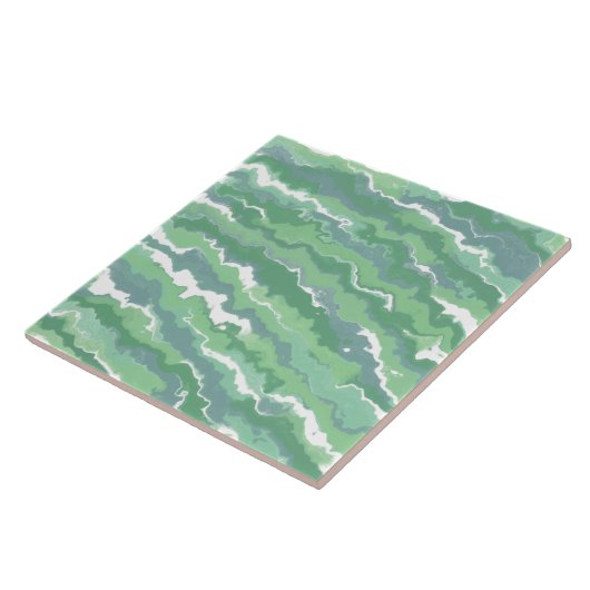 Groene stripes tegeltje (Zijkant)