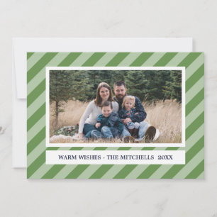Groene STRIPES   TIJDLOOS   CUSTOM Holiday Foto Feestdagenkaart