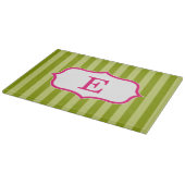 Groene stripesroze monogram snijplank (Hoek)
