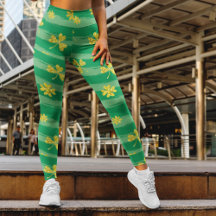 Groene Striples Patroon met Gouden Klavers Patrick