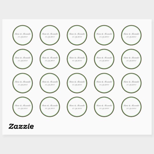 Groene stripper bruine zegels / Stickers (Vel)