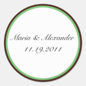 Groene stripper bruine zegels / Stickers (Voorkant)