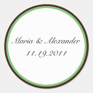 Groene stripper bruine zegels / Stickers