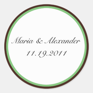 Groene stripper bruine zegels / Stickers