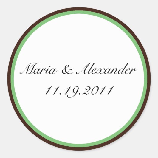 Groene stripper bruine zegels / Stickers (Voorkant)