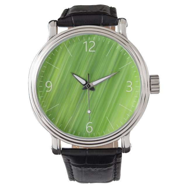 Groene strips horloge (Voorkant)