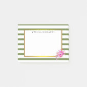 Groene strips met gouden rand Floral Post-it® Notes (Voorkant)